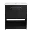 Modern Bathroom Vanity With Ceramic Sink, Freestanding Cabinet, Soft Closing Doors