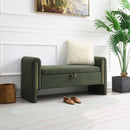 Modern Teddy Upholstered Large Bed End Bench With Arms And Storage
