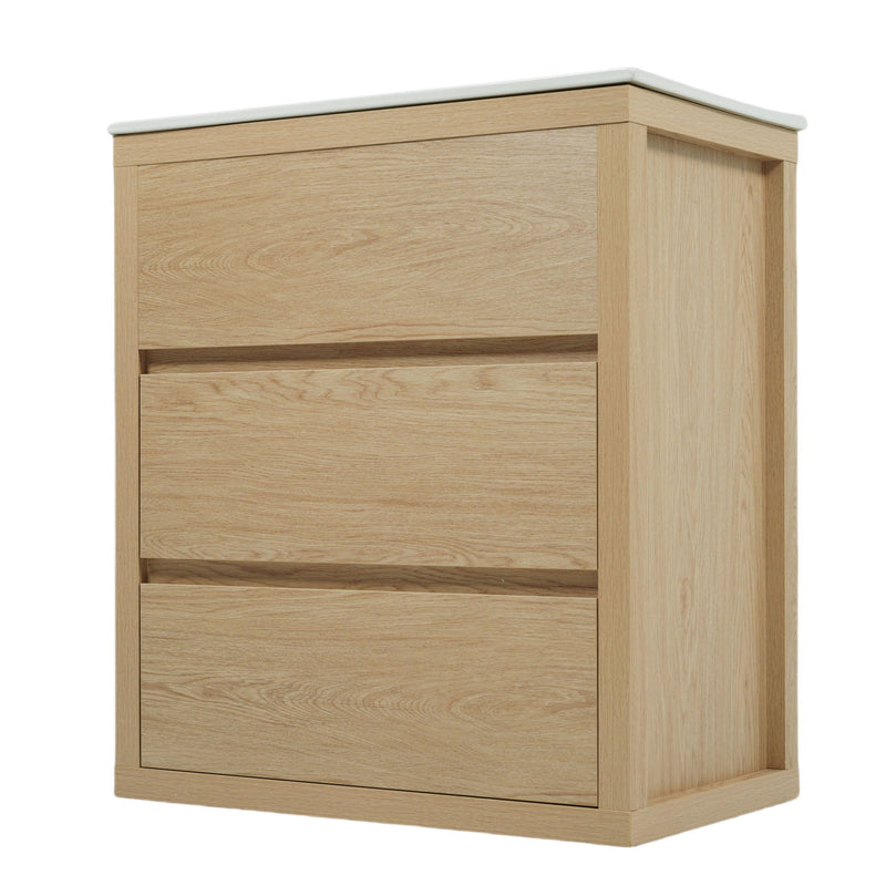 Double Sinks Bathroom Vanity Set With 2 Ceramic Basins