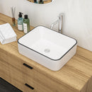 Modern European Style Ceramic Rectangular Vessel Bathroom Sink