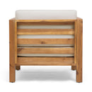 Outdoor Acacia Wood Patio Chair With Fabric Cushion