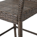Outdoor Wicker Barstools With Rattan And Iron Frame
