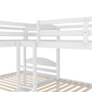 Twin L-Shaped Bunk Bed With Trundle - White