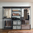 Monica - Walk In Closet System With Modular Design Melamine - Rustic