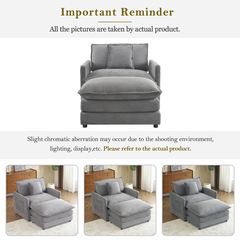 Modern Modular Sofa With Side Storage Pockets For Living Room