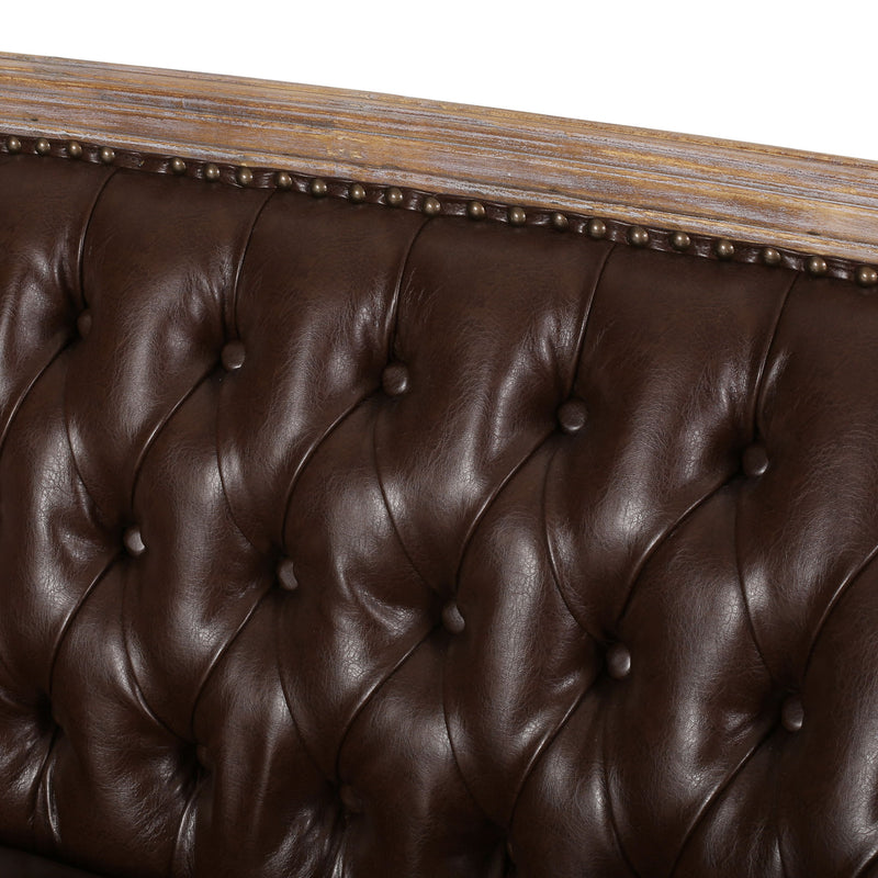 French Country Chesterfield Style Tufted Loveseat
