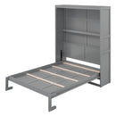 Full Size Murphy Wall Comfort Bed With Shelves - Gray