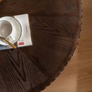 Round Retro Coffee With Solid Wood Legs