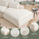 Modern Minimalist Modular Sectional Sofa With Deep Seats And Right Facing Chaise