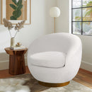 Shearling - Swivel Chair With Base Construction - Cream