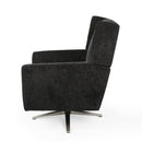 Contemporary Swivel Chair With Wingback Design - Black