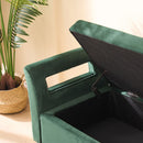 Wide Storage Soft Ottoman Bench With Armrests