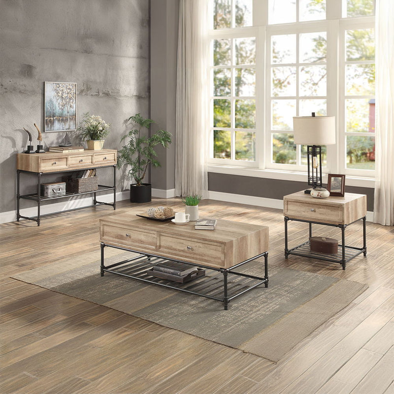 Brantley II - End Table - Oak & Sandy Black