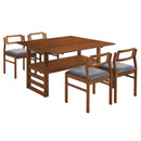 5 Piece Extendable Wood Square Dining Table Set With 2 Drop Leaves