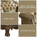 Dresden - Loveseat - Bone PU & Gold Patina - Atlantic Fine Furniture Inc