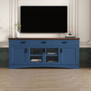 TV Console Stand, Glass Doors & Storage Drawers, Adjustable Shelves