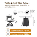 Outdoor Patio Dining Set, Squircle Dining Table, Dining Chairs With Sunbrella Cushions