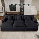 Modern Comfy Deep Seat Modular Sectional Sofa Cloud Couch With Ottoman
