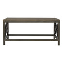 Industrial Cross Metal Coffee Table - Pewter