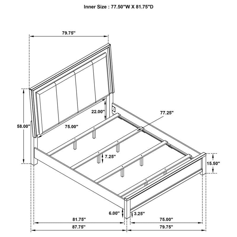 Kieran - Wood LED Panel Bed