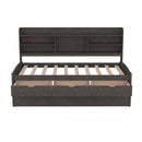 Captain Bed With Built In Bookshelves, 3 Storage Drawers, And Trundle