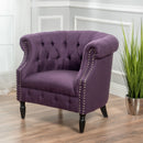 Celestialis - Upholstered Club Chair With Tub Design And Rolled Recessed Armrests