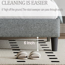 King size Panel Bed Frame with Adjustable Button-Tufted Headboard for Bedroom/Linen Upholstered/Wood Slat Support/Easy Assembly,Light Grey