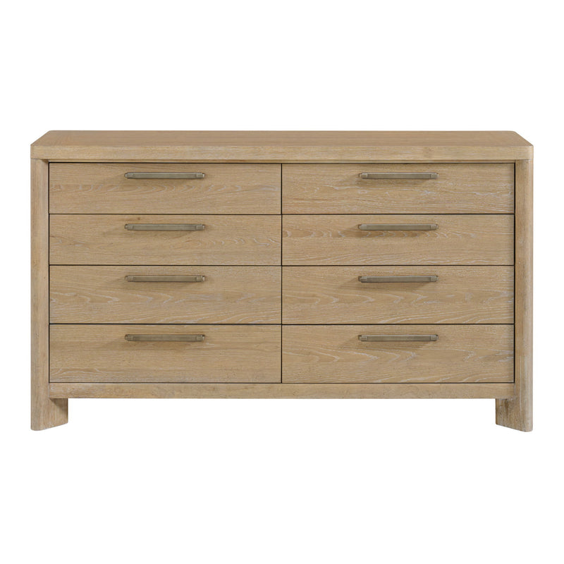 Contemporary 8 Drawer Dresser - Tan