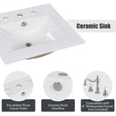 20" Bathroom Vanity With Sink, Bathroom Cabinet With A Door, Door Shelf Storage And Adiustable Foot Pads, A Drawer - Gray