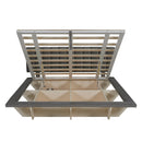 Upholstered Floating Hydrualic Platform Bed With LED Light And USB Port