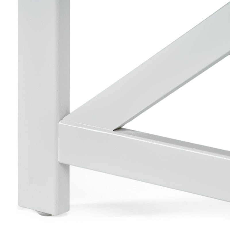 Outdoor Rectangular Acacia Wood Coffee Table - White