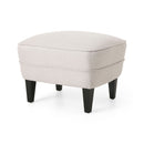 Stylish Club Chair And Ottoman Set With Birch Legs - Wheat