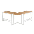 Roman - Industrial L Shaped Desk - White / Natural