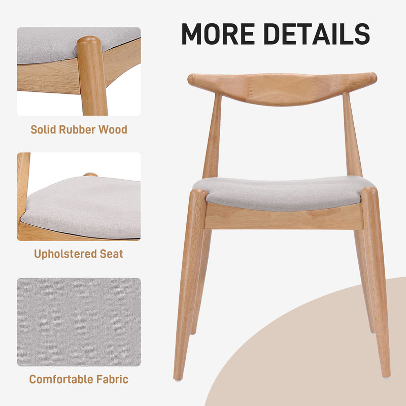 Elegant Dining Chairs With Ergonomic Backrest & Comfort Cushions (Set of 2)