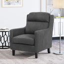 Contemporary Club Chair With Upholstered Fabric And Rubberwood Legs