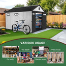 8 Ft. W X 12 Ft. D Plastic Storage Shed With Floor - Black / Gray
