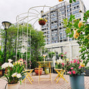 Metal Garden Arch Iron Garden Arbors Gazebo Dia High Birdcage Shape Pergola Pavilion For Wedding Ceremony