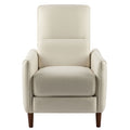 Upholstered Push Recliner Chair With Rubber Wood Legs For Living Room