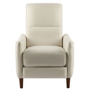 Upholstered Push Recliner Chair With Rubber Wood Legs For Living Room