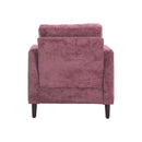 Modern Mid Century Wood Frame Armchair With Tufted Design
