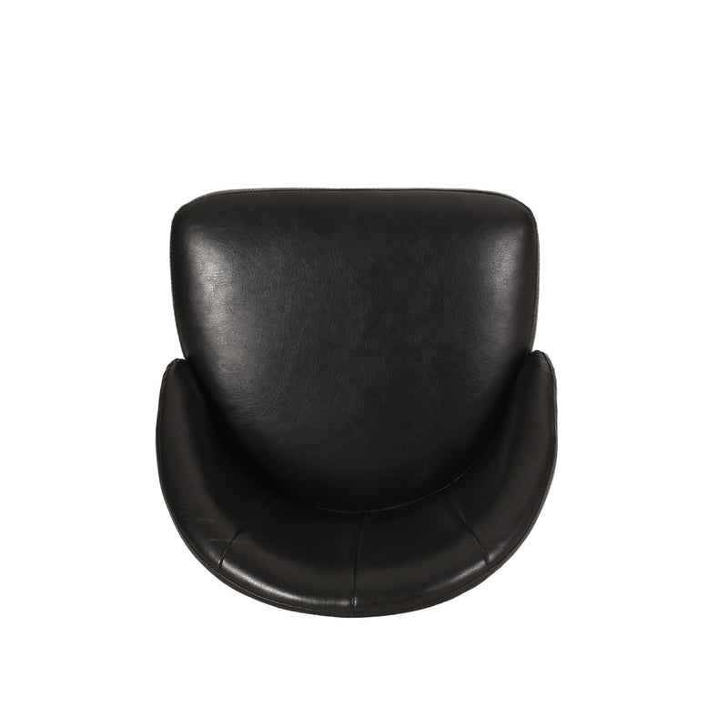 Contemporary Channel Stitch Counter Height Barstools (Set of 2) - Black / Espresso