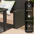 7 Piece Outdoor Furniture Set Waterproof Cushions Glass Table