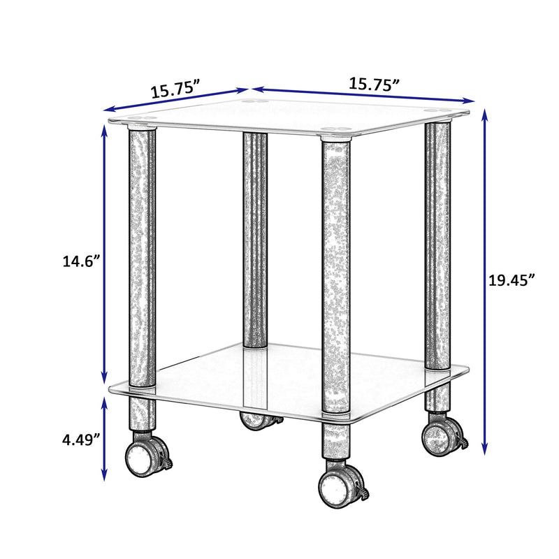 Side Table, 2 Tier Space End Table, Modern Night Stand, Sofa Table, Side Table With Storage Shelve