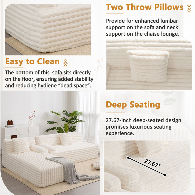 Cloud Sectional Sofa Upholstered Couch Free Combined Sofa