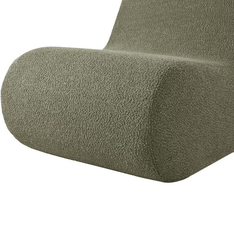Curved Lounge Chair With Ottoman And High Resilience Foam