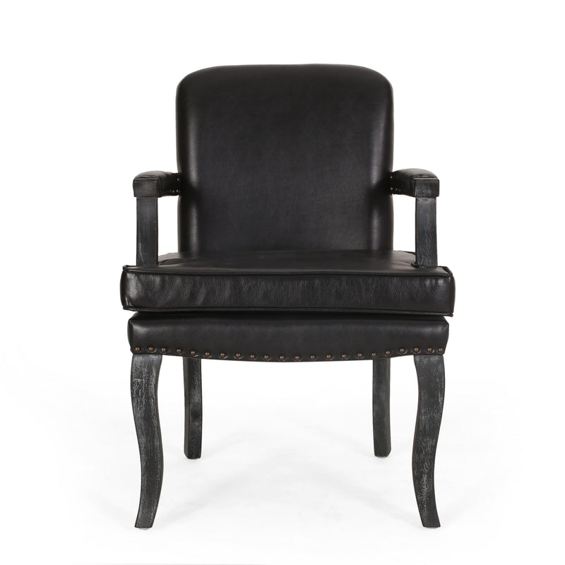 French Country Style Dining Chair With Nailhead Trim