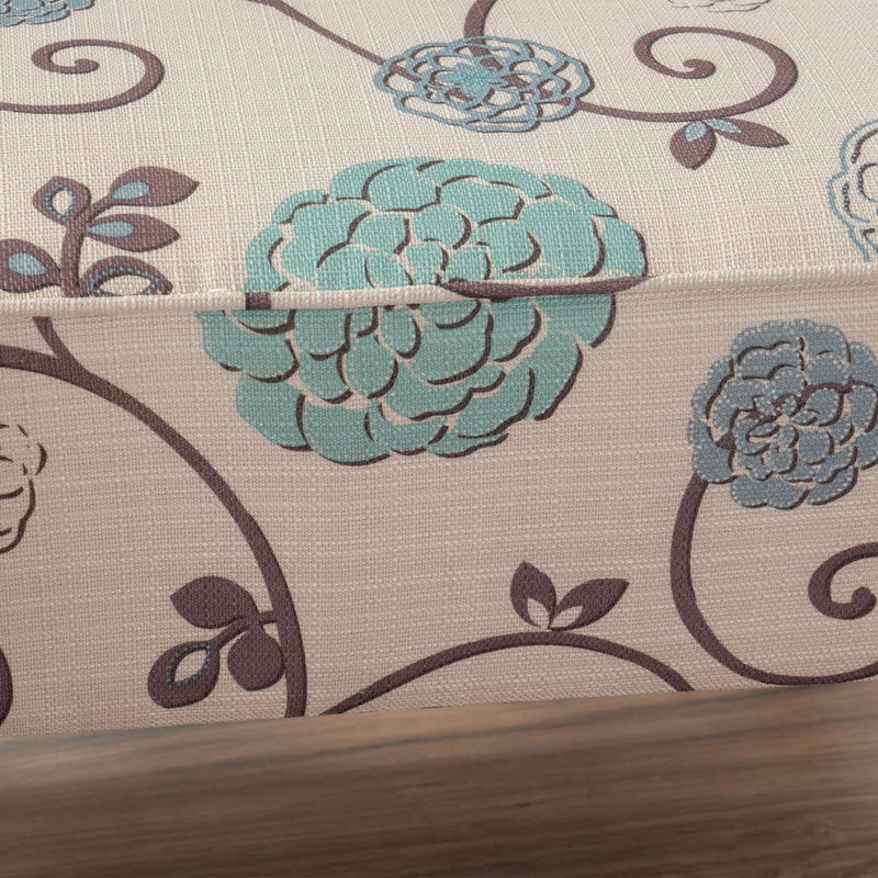 Contemporary Loveseat With Upholstered Fabric And Birch Wood Legs