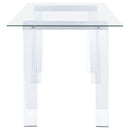 Amaturo - Glass Top Acrylic Writing Desk - Clear