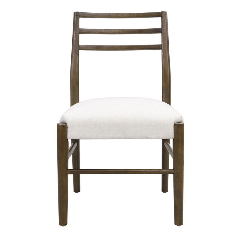 Farmhouse Style Dining Chair Set With Ladder Back Design