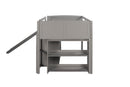 Loft Low Bed With Cabinets, Shelves And Slide